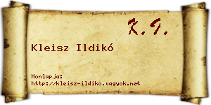 Kleisz Ildikó névjegykártya